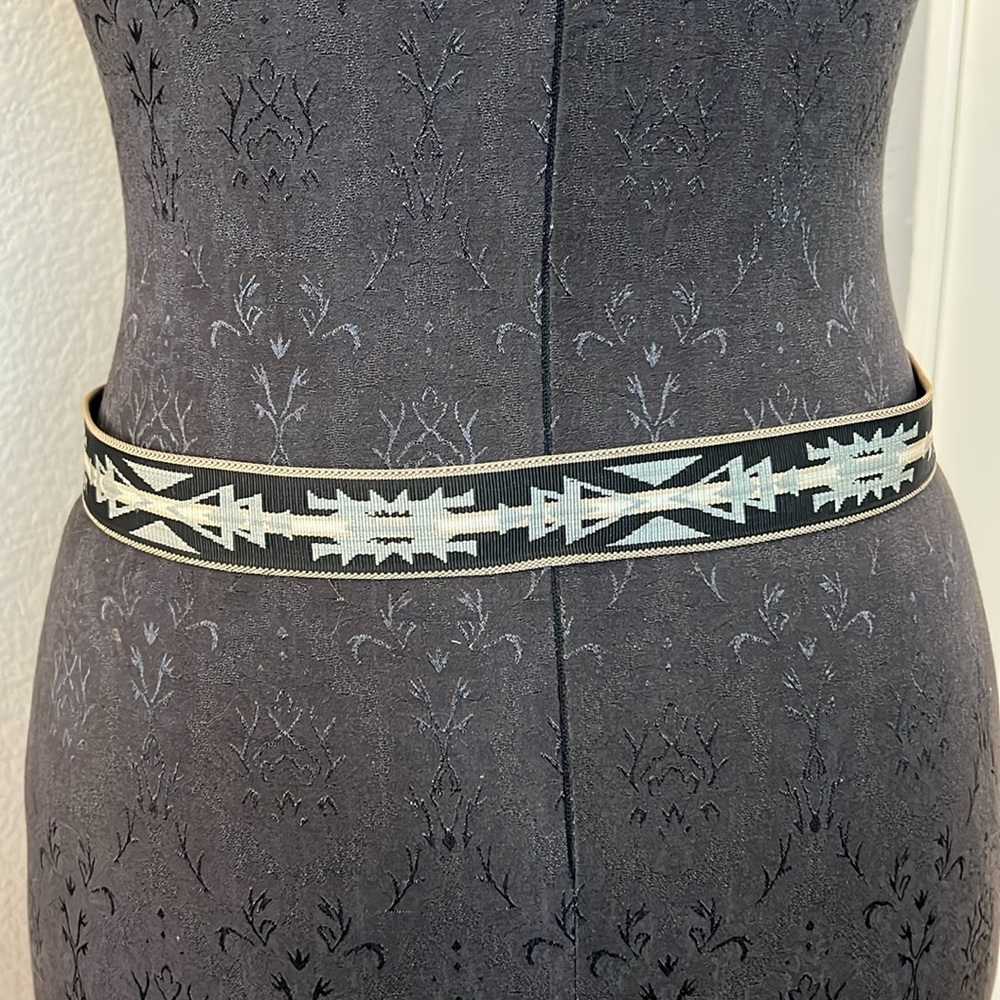 Handcrafted Brown Leather & Black Patterned Women’s Belt - Picture 4 of 7